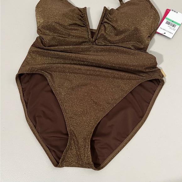 Vince Camuto Bronzed Goddess V-Wire One Piece Swimsuit Size 8 - Picture 7 of 9